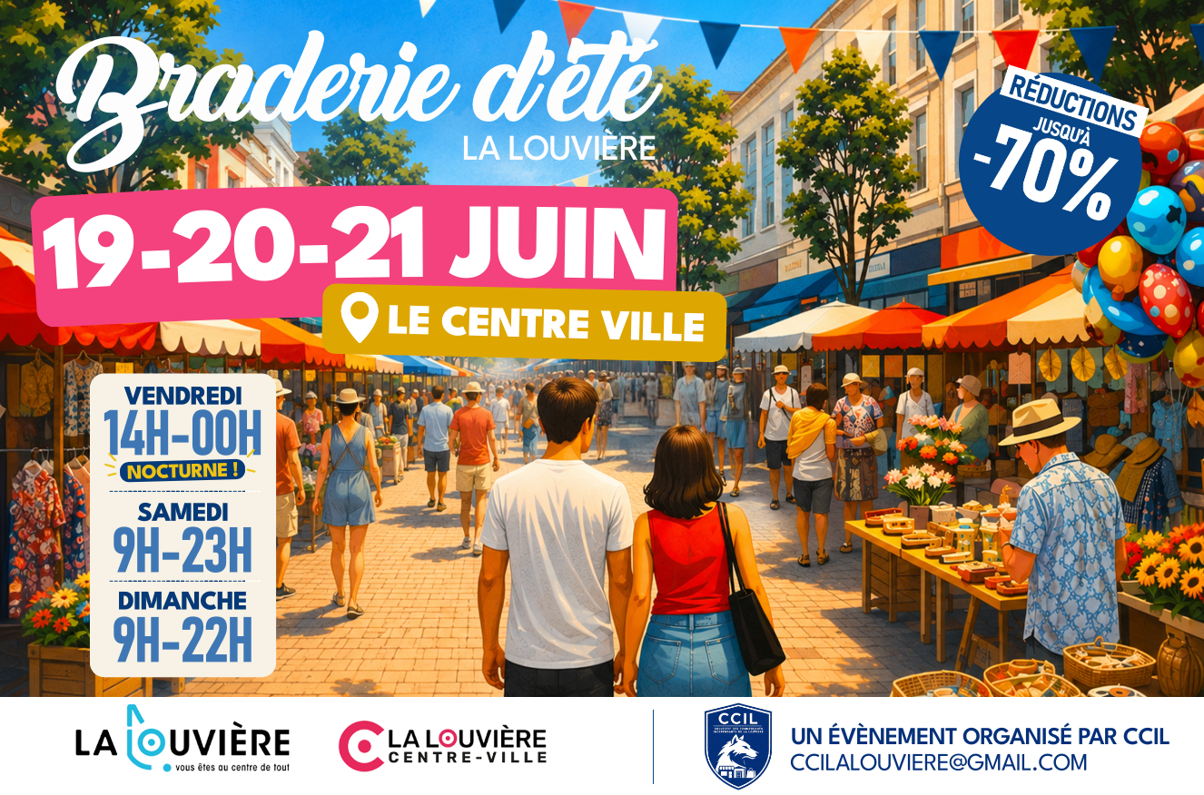 Braderie d'été 2026 : 3 jours de fête au cœur de La Louvière